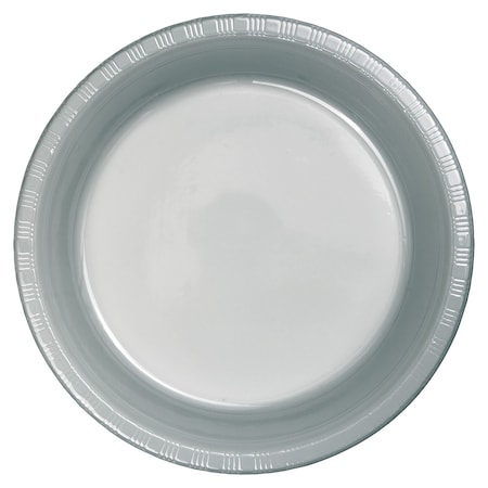Shimmering Silver Plastic Banquet Plates, 10, 240PK